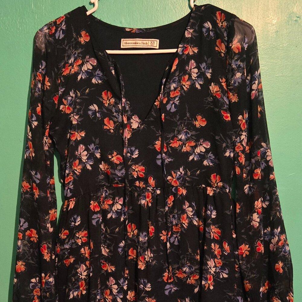 Abercrombie & Fitch Dress Women's XS Navy Floral